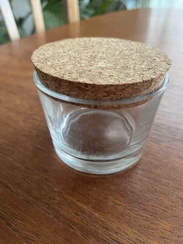 Thick glass jar with cork - with,