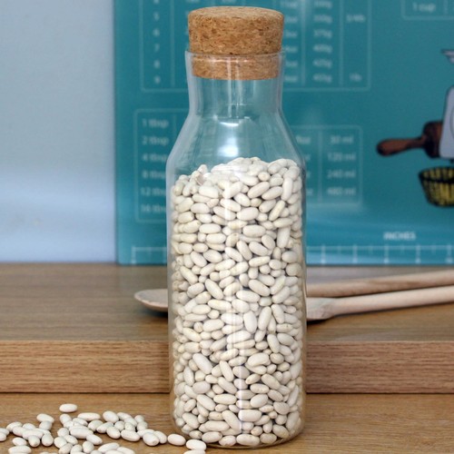 Glass storage jar with - with, cork