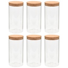 6x Storage Glass Jars with