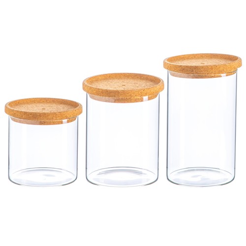 Glass storage jar set - set, with
