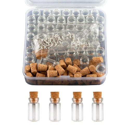50x mini glass bottles with - 50x,